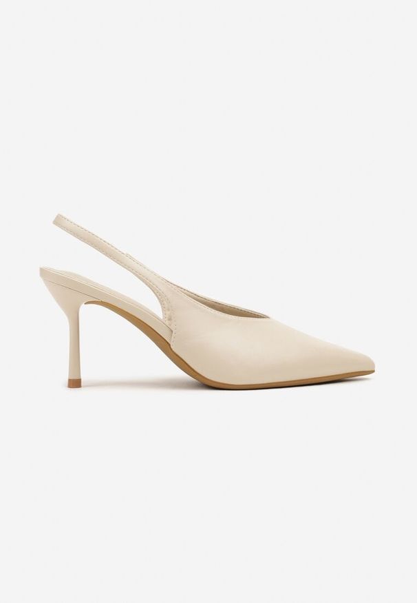 Renee - Beżowe Sandały Vices Slingback na Obcasie Tilarina. Okazja: na co dzień. Kolor: beżowy. Obcas: na obcasie. Styl: elegancki, casual. Wysokość obcasa: średni