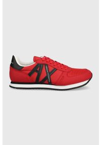 Armani Exchange sneakersy kolor czerwony. Zapięcie: sznurówki. Kolor: czerwony. Materiał: guma