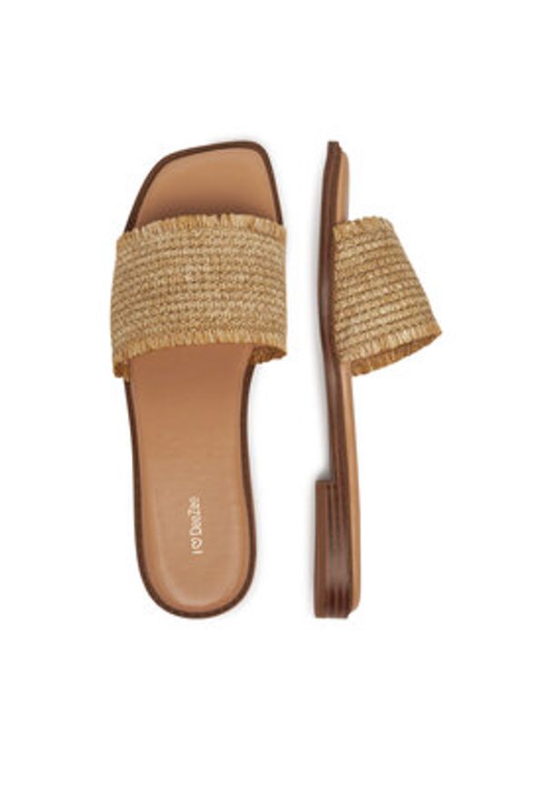 DeeZee Klapki LS6115-02 Beżowy. Kolor: beżowy. Materiał: materiał