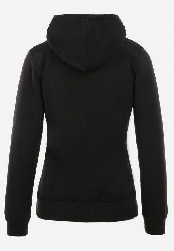 Born2be - Czarna Bluza z Kapturem Tamena. Okazja: na co dzień. Typ kołnierza: kaptur. Kolor: czarny. Materiał: jeans, polar. Styl: wizytowy, casual