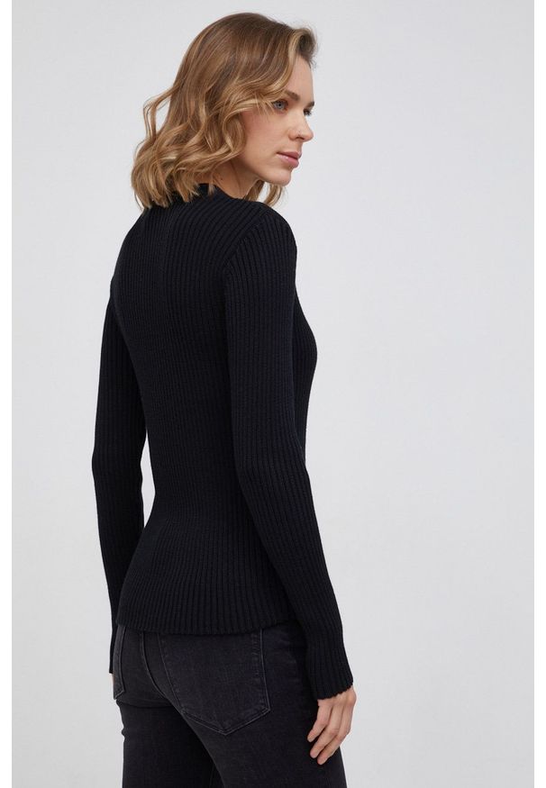 Lauren Ralph Lauren - Sweter. Okazja: na co dzień. Kolor: czarny. Materiał: dzianina. Długość rękawa: długi rękaw. Długość: długie. Wzór: ze splotem. Styl: casual