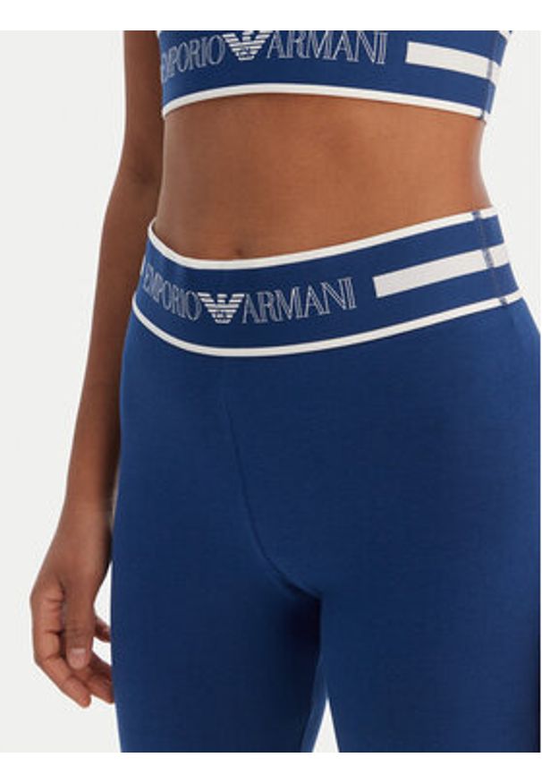 Emporio Armani Underwear Legginsy EW003673 AF19023 UB078 Granatowy Slim Fit. Kolor: niebieski. Materiał: bawełna