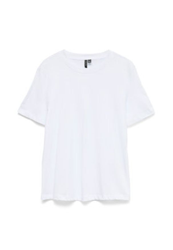 Vero Moda T-Shirt Paulina 10316991 Biały Regular Fit. Kolor: biały. Materiał: bawełna