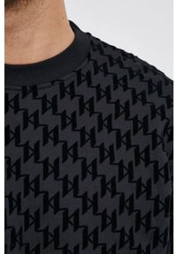 Karl Lagerfeld Bluza bawełniana kolor czarny wzorzysta. Okazja: na co dzień. Kolor: czarny. Materiał: bawełna. Styl: casual #4