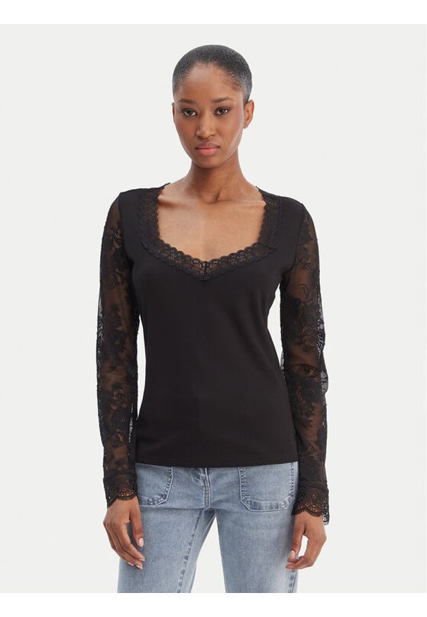 Morgan Bluzka 261-TANKA Czarny Slim Fit. Kolor: czarny. Materiał: syntetyk