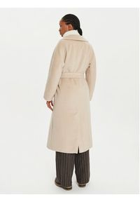 Weekend Max Mara Płaszcz wełniany Tempera 2425016102 Beżowy Regular Fit. Kolor: beżowy. Materiał: wełna #6