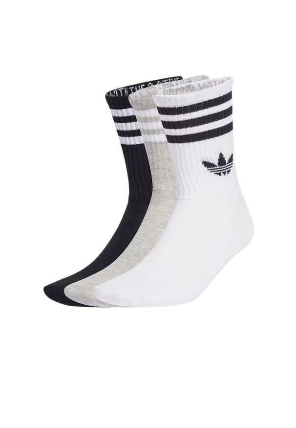 Adidas - Skarpetki unisex adidas Originals 3-Stripies Crew 3 Pairs JV7403 - mulikolor. Materiał: bawełna, materiał, elastan. Wzór: aplikacja