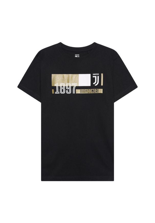 JUVENTUS FC - Koszulka dziecięca Juventus. Kolor: czarny. Materiał: bawełna