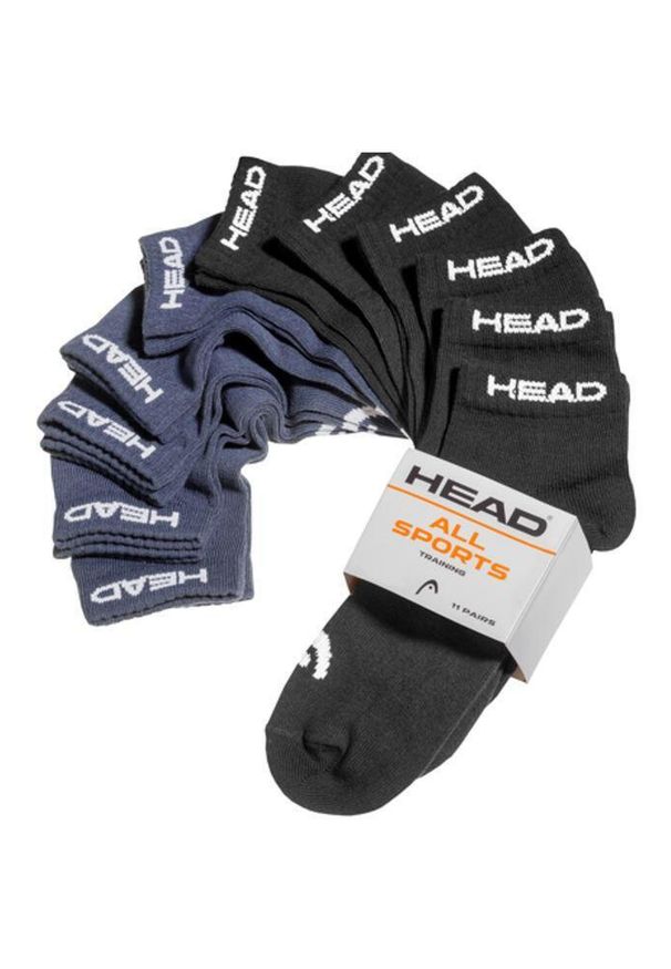 Head Elements Sneaker 11-pack niskich skarpet unisex 39-42. Kolor: niebieski, czarny, wielokolorowy. Materiał: bawełna