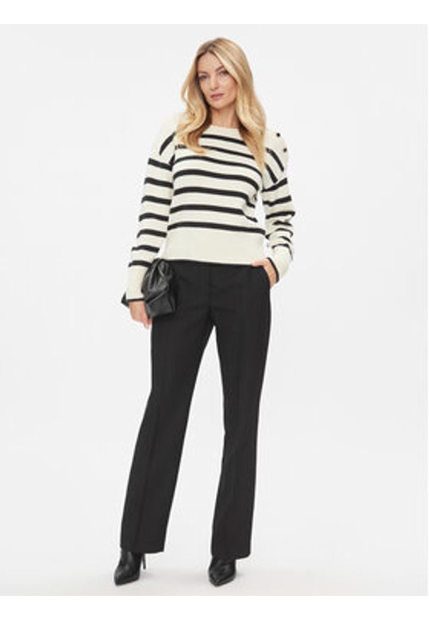 Vila Sweter 14092999 Écru Regular Fit. Materiał: bawełna, syntetyk