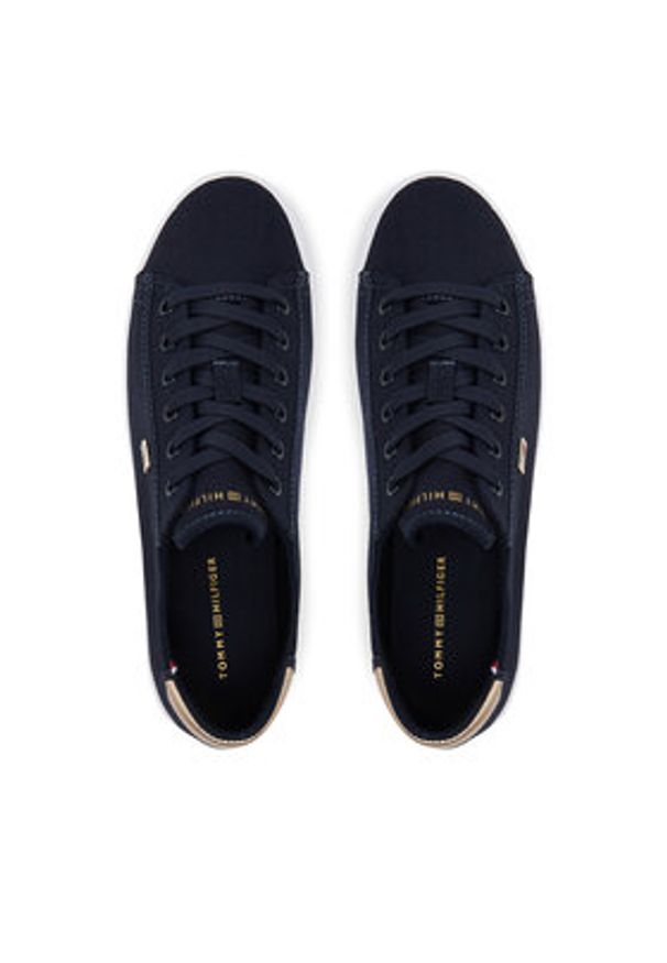 TOMMY HILFIGER - Tommy Hilfiger Sneakersy Vulc Canvas Lace Up Sneaker FW0FW08647 Granatowy. Kolor: niebieski. Materiał: materiał