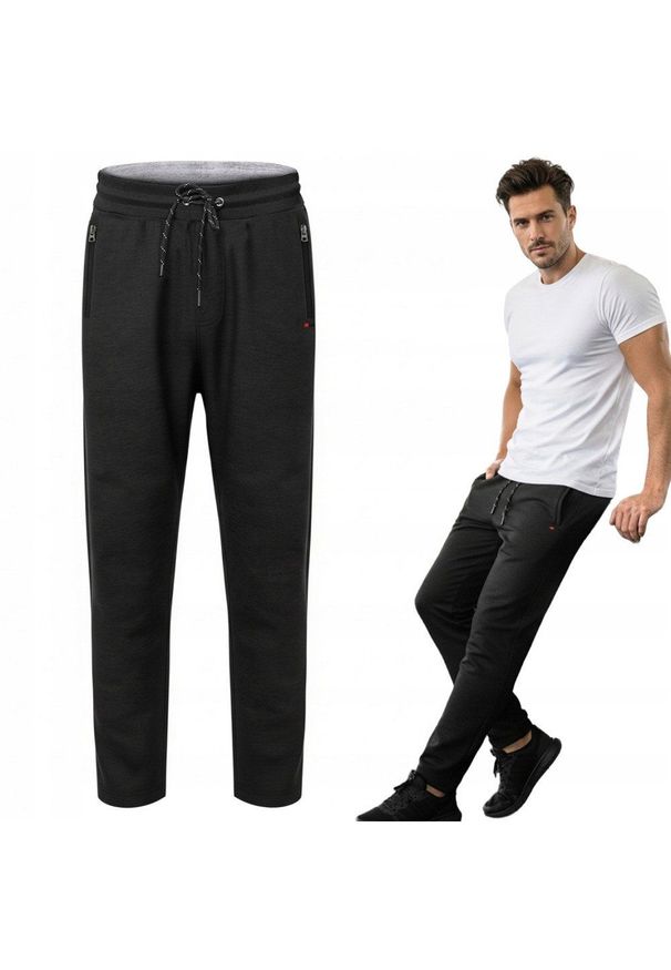 Wygodne i Lekkie Męskie Spodnie Dresowe - Pako Jeans - Czarne. Kolor: czarny. Materiał: bawełna. Styl: sportowy