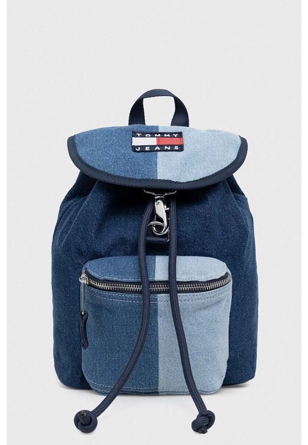 Tommy Jeans plecak damski kolor niebieski mały wzorzysty. Kolor: niebieski