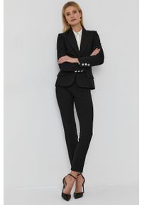 Nissa Spodnie damskie kolor czarny dopasowane high waist. Stan: podwyższony. Kolor: czarny. Materiał: tkanina #2