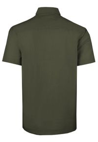 Koszula Weekendowa z Lnem, Krótki Rękaw - Brave Soul - Khaki. Okazja: na co dzień. Kolor: brązowy. Materiał: bawełna, len. Długość rękawa: krótki rękaw. Długość: krótkie. Styl: casual #6