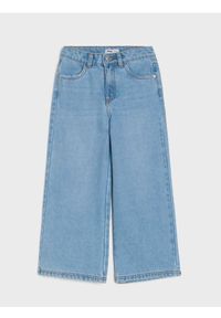 Sinsay - Jeansy wide leg - niebieski. Kolor: niebieski