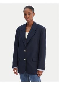 Tommy Jeans Marynarka DW0DW22601 Granatowy Boyfriend Fit. Kolor: niebieski. Materiał: syntetyk #1