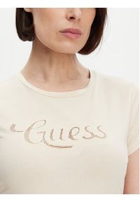 Guess T-Shirt W5GI47 KA0Q1 Écru Slim Fit. Materiał: bawełna #5