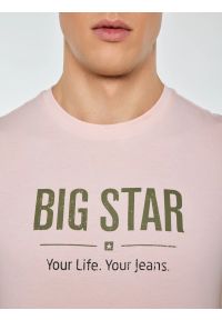 Big-Star - Koszulka męska o klasycznym kroju różowa Bruno 600. Kolor: różowy. Materiał: bawełna. Wzór: nadruk. Styl: klasyczny #2