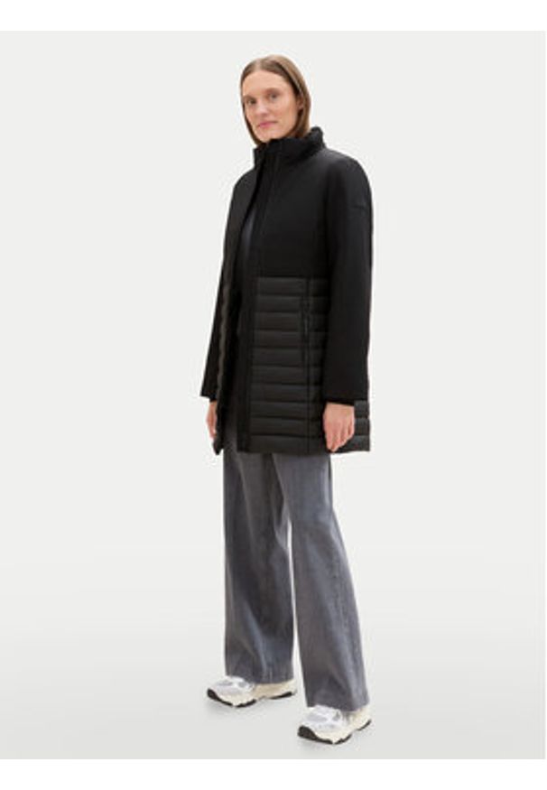 Tom Tailor Parka 1041491 Czarny Regular Fit. Kolor: czarny. Materiał: syntetyk