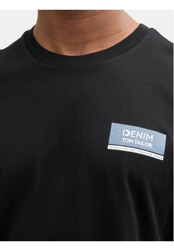 Tom Tailor Denim T-Shirt 1043491 Czarny Regular Fit. Kolor: czarny. Materiał: bawełna
