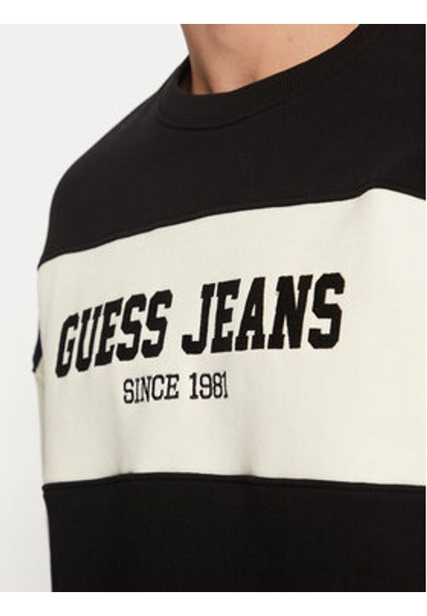 Guess Jeans Bluza M4BQ39 K9V31 Czarny Classic Fit. Kolor: czarny. Materiał: bawełna