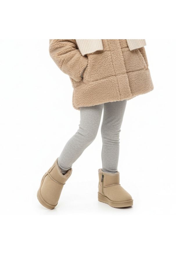 Big-Star - Beżowe Śniegowce Big Star Ocieplane Buty Dziecięce. Kolor: beżowy. Materiał: materiał. Sezon: zima. Styl: klasyczny, elegancki