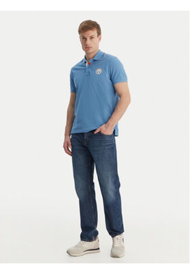 Napapijri Polo E-Clanis NP0A4ID3 Niebieski Regular Fit. Typ kołnierza: polo. Kolor: niebieski. Materiał: bawełna