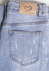 Born2be - Niebieskie Bawełniane Szerokie Jeansy z Wysokim Stanem i Przetarciami Lilinryss. Okazja: na co dzień. Stan: podwyższony. Kolor: niebieski. Styl: casual #5