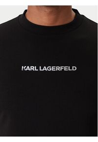 Karl Lagerfeld - KARL LAGERFELD T-Shirt 755403 554235 Czarny Slim Fit. Typ kołnierza: dekolt w karo. Kolor: czarny. Materiał: bawełna #5