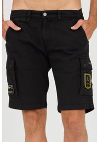 Aeronautica Militare - AERONAUTICA MILITARE Czarne męskie bermudy Frecce Tricolori, Rozmiar M. Kolor: czarny #1
