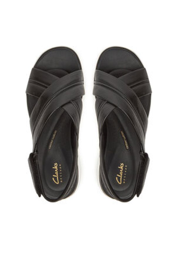 Clarks Sandały Tuscan Cross 26182233 Czarny. Kolor: czarny. Materiał: skóra