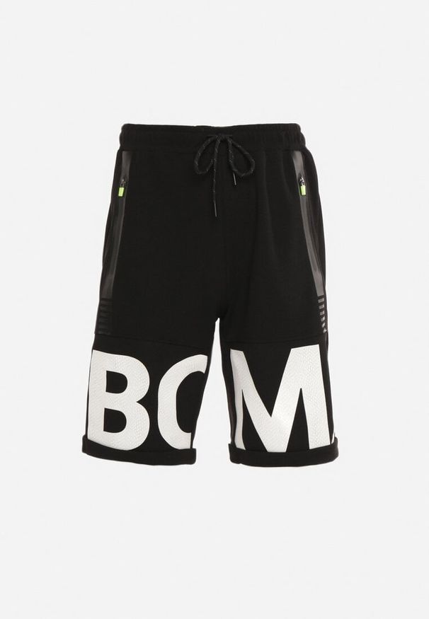 Born2be - Czarne Szorty Dresowe Do Kolana z Kieszeniami na Suwaki Isadorela. Okazja: na co dzień. Kolor: czarny. Materiał: dresówka. Sezon: lato. Styl: casual