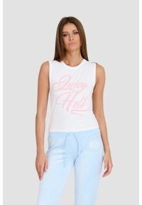 Juicy Couture - JUICY COUTURE Biały damski top Juicy As Hell Tank, Rozmiar XS. Kolor: biały