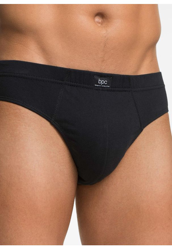 bonprix - Slipy maxi z bawełny (5 par). Kolor: czarny. Materiał: bawełna. Wzór: aplikacja