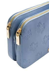 Ochnik - Niebieska torebka damska z tłoczeniem. Kolor: niebieski. Materiał: skórzane. Styl: klasyczny. Rodzaj torebki: na ramię #6