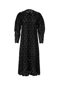 Czarna sukienka ANIA KUCZYŃSKA w koronkowe wzory, prosta, elegancka  AKMODESTA - Sukienki damskie koronkowe 