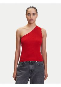 JDY Top Nanna 15351420 Czerwony Slim Fit. Kolor: czerwony. Materiał: wiskoza