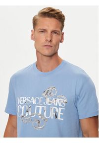 Versace Jeans Couture T-Shirt 76GAHG00 Niebieski Regular Fit. Kolor: niebieski. Materiał: bawełna #5