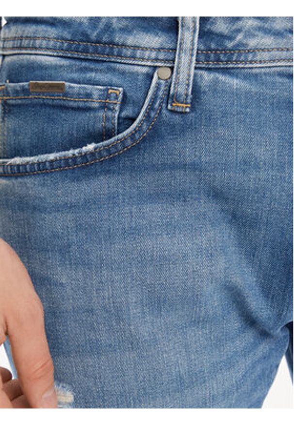 Pepe Jeans Szorty jeansowe Taper Short PM801084RH7 Niebieski Regular Fit. Kolor: niebieski. Materiał: bawełna