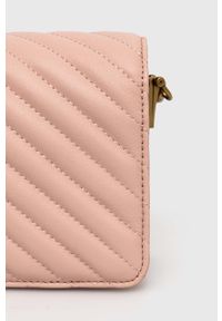 Pinko torebka skórzana kolor różowy. Kolor: różowy. Materiał: skórzane. Rodzaj torebki: na ramię #5