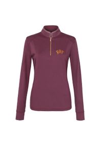 Koszulka jeździecka damska EQUESTRIAN QUEEN Mackenzie2.0 25AW długi rękaw. Kolor: czerwony, wielokolorowy, brązowy. Długość rękawa: długi rękaw. Długość: długie. Sezon: zima #1