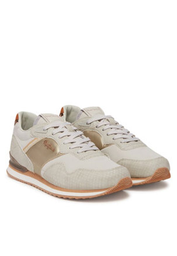 Pepe Jeans Sneakersy London Mix PLS40044 Biały. Kolor: biały. Materiał: skóra
