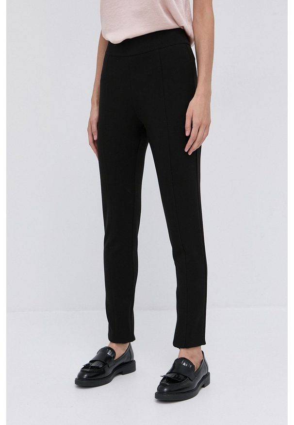 Silvian Heach Spodnie damskie kolor czarny dopasowane high waist. Stan: podwyższony. Kolor: czarny