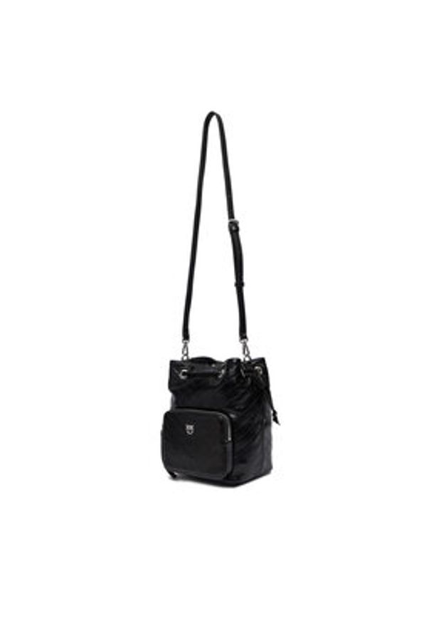 Pinko - PINKO Torebka Cargo Bucket Vitello Al 25-26 PLTT 105112 A2JC Czarny. Kolor: czarny. Materiał: skórzane