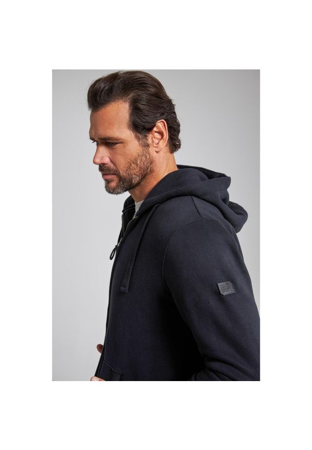 JAY-PI - Męska Rozpinana bluza z kapturem dzianina dresowa do 8XL. Typ kołnierza: kaptur. Kolekcja: plus size. Kolor: czarny. Materiał: materiał, poliester, bawełna