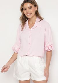Born2be - Różowa Koszula z Aplikacjami Kwiatów 3D Tenemara. Okazja: na co dzień. Typ kołnierza: kołnierzyk klasyczny. Kolor: różowy. Materiał: jeans. Długość rękawa: długi rękaw. Długość: długie. Wzór: aplikacja, kwiaty. Styl: klasyczny, casual #4