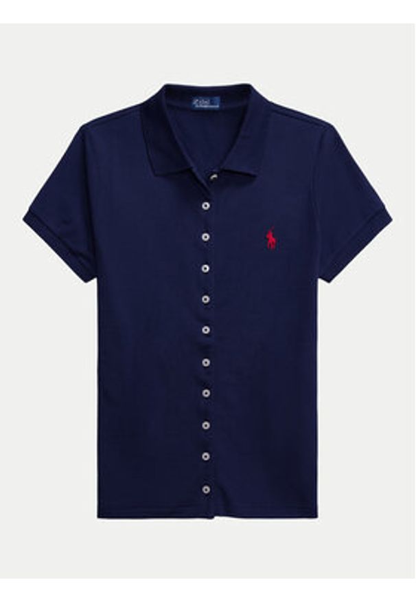 Polo Ralph Lauren Koszula 211939272001 Granatowy Slim Fit. Typ kołnierza: polo. Kolor: niebieski. Materiał: bawełna