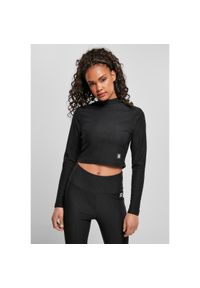 Damska bluzka z długim rękawem z golfem Urban Classics starter stretch. Typ kołnierza: golf. Kolor: czarny. Długość rękawa: długi rękaw. Długość: długie. Sport: golf #1