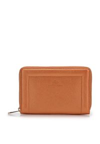 Wittchen - Damski portfel skórzany z ozdobnym brzegiem średni pomarańczowy. Kolor: pomarańczowy. Materiał: skóra #1